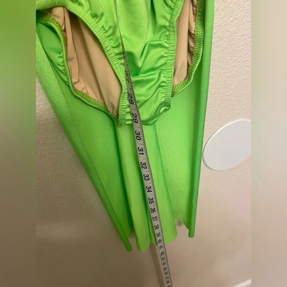 Kelle solo dance costume neon green corset leotard skirt 5348 2 piece adult LA
